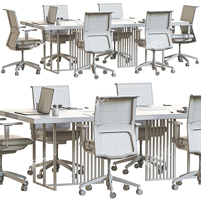Modern Conference Table 3D Model 3D model image 7