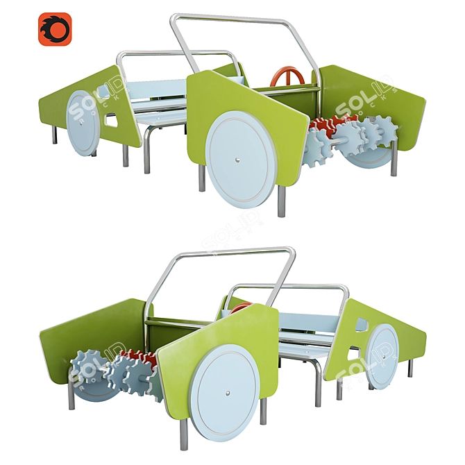 

Description translation:

"The "Car" is a modular assembly-disassembly design consisting of body parts with wheels and handles, frame, rotating steering wheel, 3D model image 1