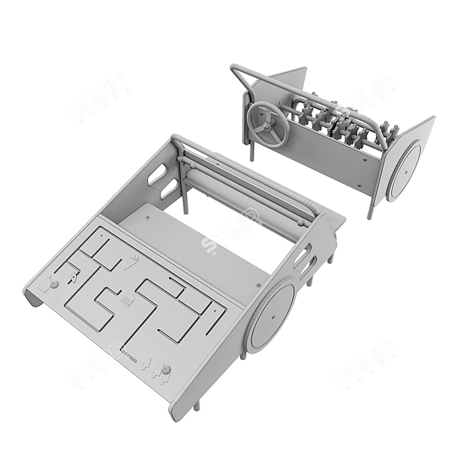 

Description translation:

"The "Car" is a modular assembly-disassembly design consisting of body parts with wheels and handles, frame, rotating steering wheel, 3D model image 6