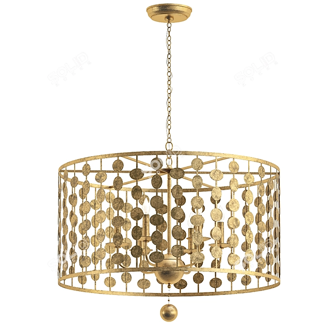  Layla 6 Gold Chandelier 3D model image 1