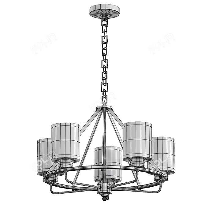 Elegant Rivoli Lilo Pendant Chandelier 3D model image 2