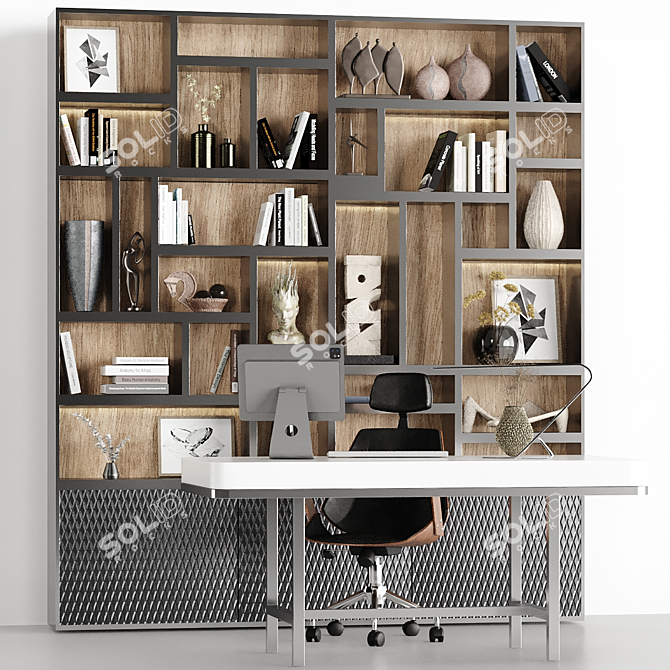 Modern Office Furniture Collection 3D model image 2