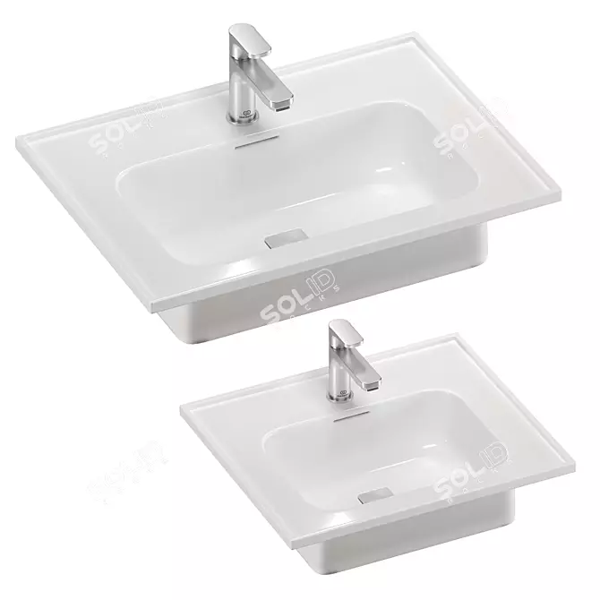 Modern Strada II Washbasin Set 3D model image 3