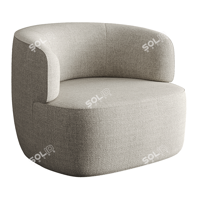 Contemporary Elain Armchair in Fabric 3D model image 1
