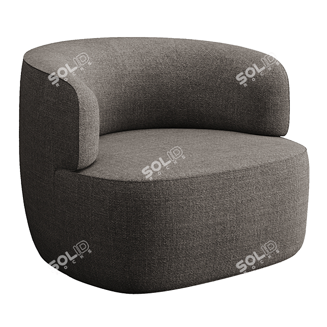 Contemporary Elain Armchair in Fabric 3D model image 2