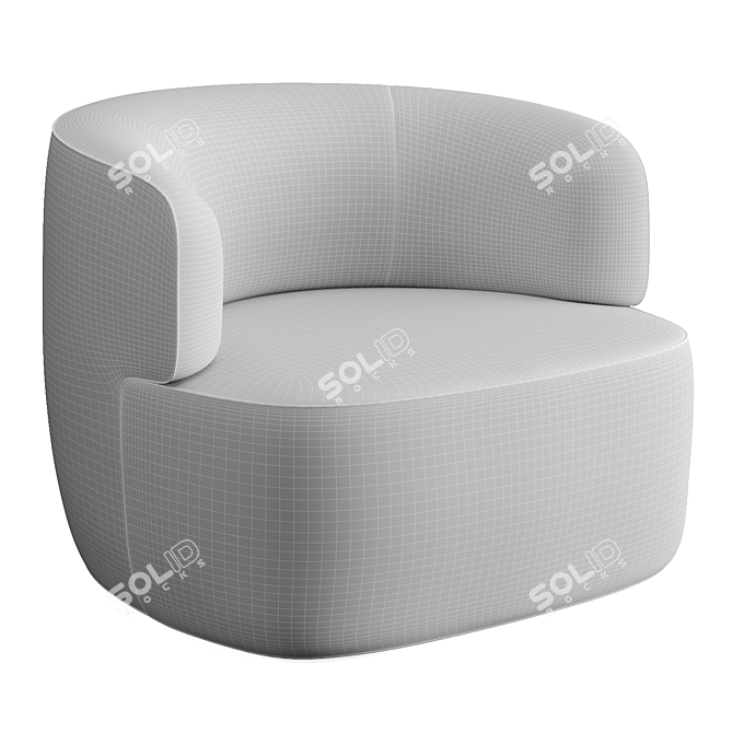 Contemporary Elain Armchair in Fabric 3D model image 3