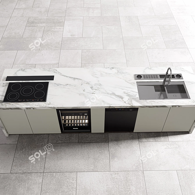 Modern Kitchen Counter Design\Product 3D model image 5