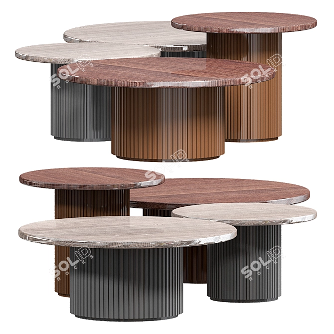 Modern Lunar Coffee Table 3D model image 1