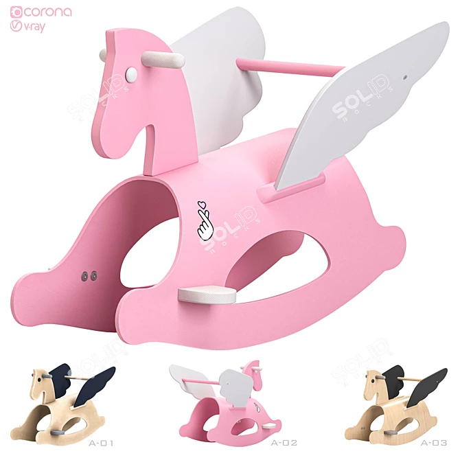Contemporary Pegasus Rocking Chair 3D model image 1