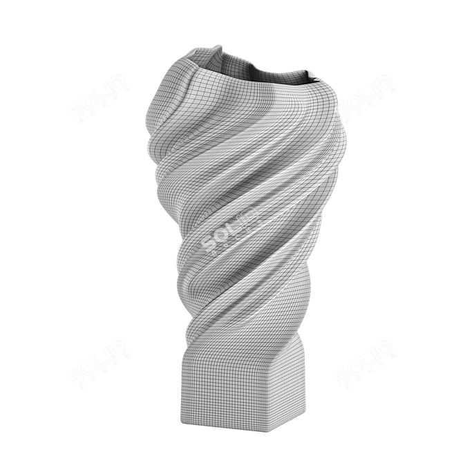 Rose Squall Matt Black Vase 3D model image 3