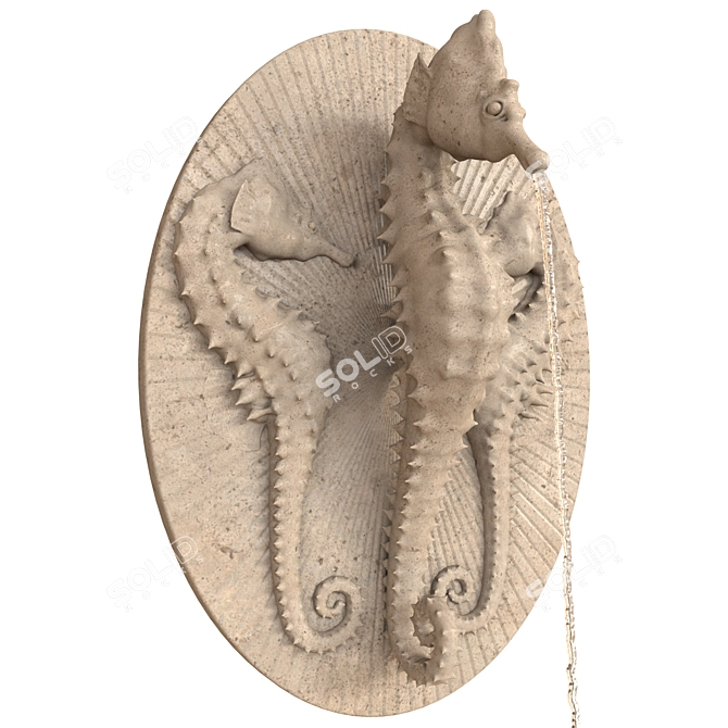 Detachable Seahorse Wall Fountain 3D model image 3