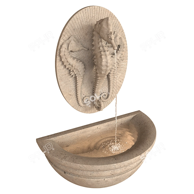 Detachable Seahorse Wall Fountain 3D model image 4