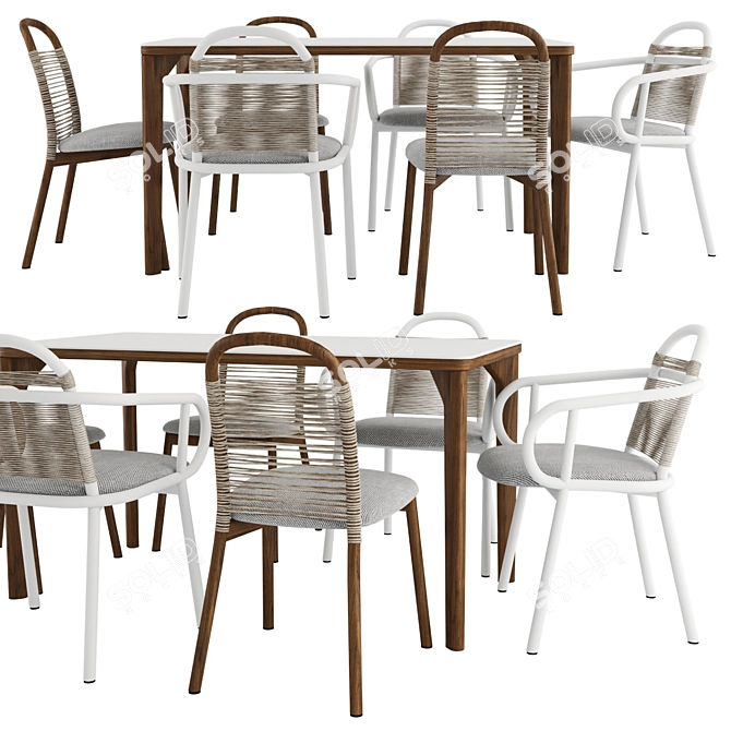 Modern Minimalist Zantilam Chair Set 3D model image 1