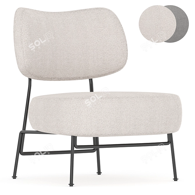 Luxury Modern annud Armchair Home 3D model image 2