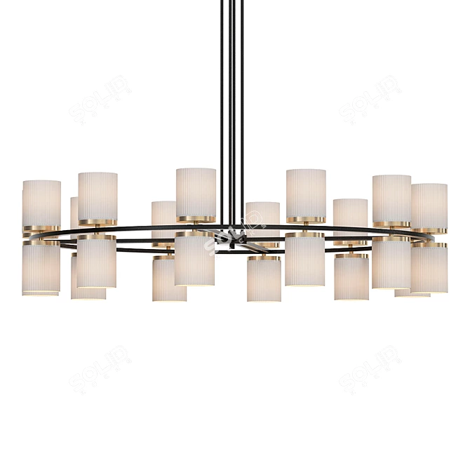 Elegant 24-Light Champagne Chandelier 3D model image 1