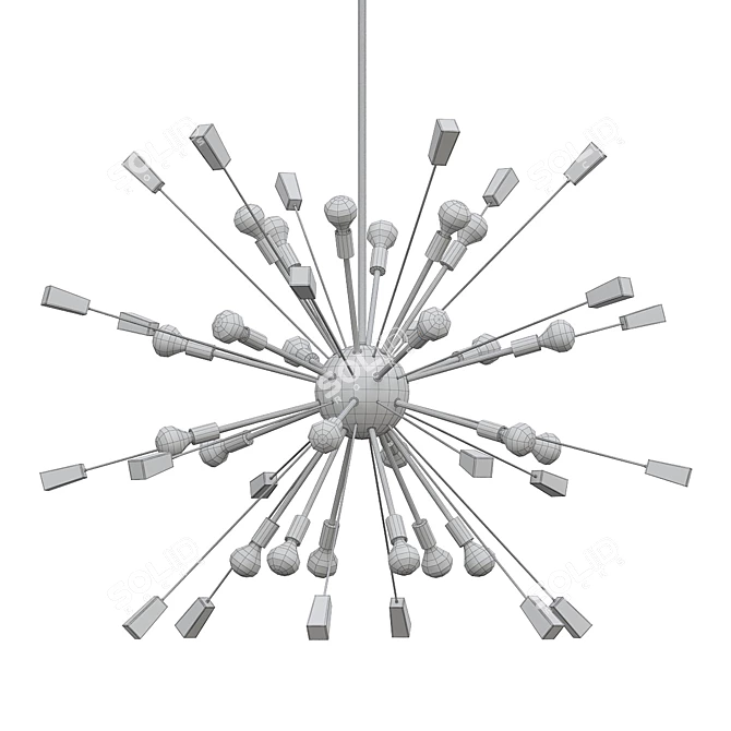  Modern Crystal Chandelier Fixture 3D model image 2