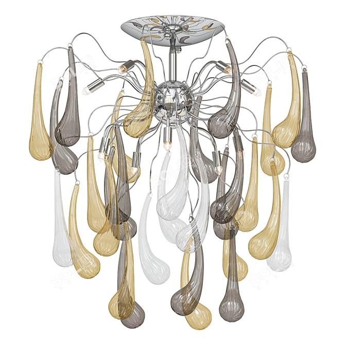 Modern Industrial Glass Pendant Light 3D model image 1