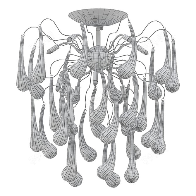 Modern Industrial Glass Pendant Light 3D model image 2