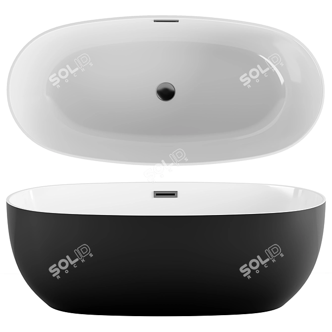 Black Acrylic Vincea Bathtub 3D model image 1