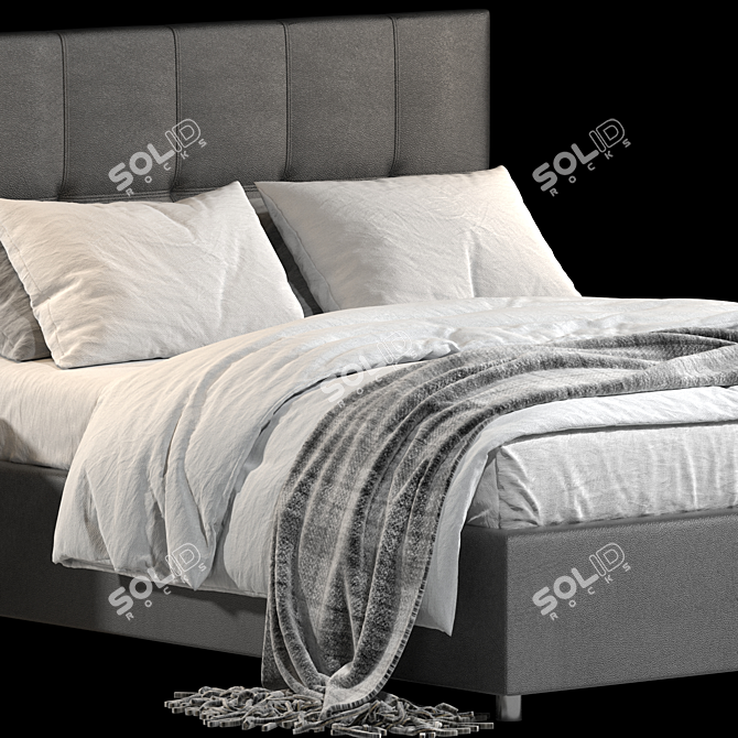 Sleek Modern Bed Frame 3D model image 2