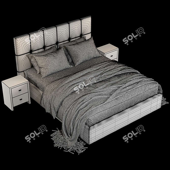 Sleek Modern Bed Frame 3D model image 6