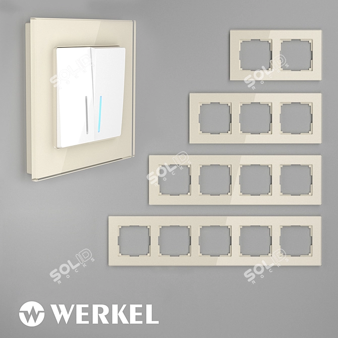Werkel Favorit Glass Frames (Milky) 3D model image 1