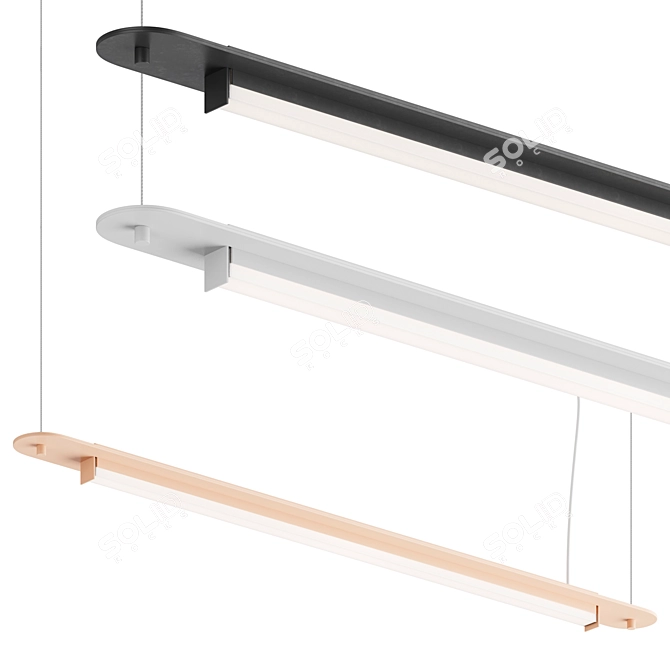 Modern Steel LED Light 3D model image 1