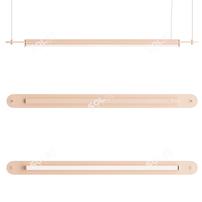 Modern Steel LED Light 3D model image 2
