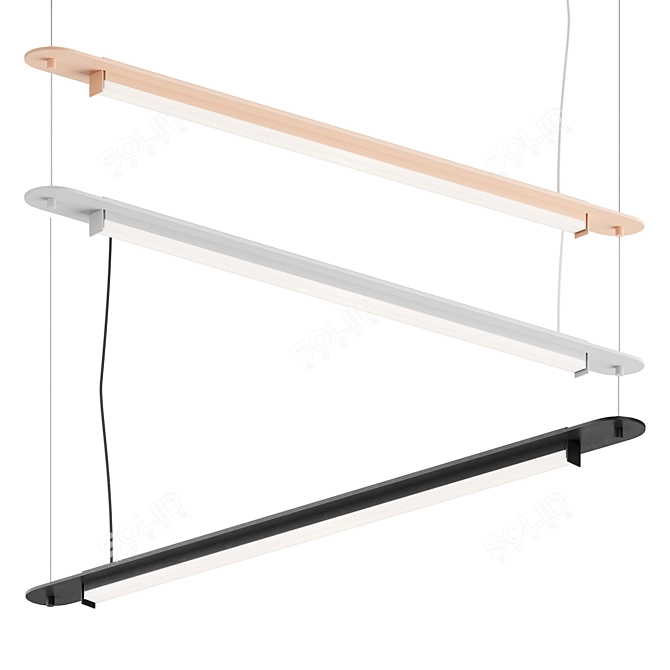 Modern Steel LED Light 3D model image 4