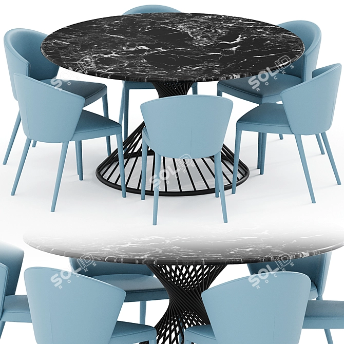 Modern Elegant Dining Table Chair 3D model image 1