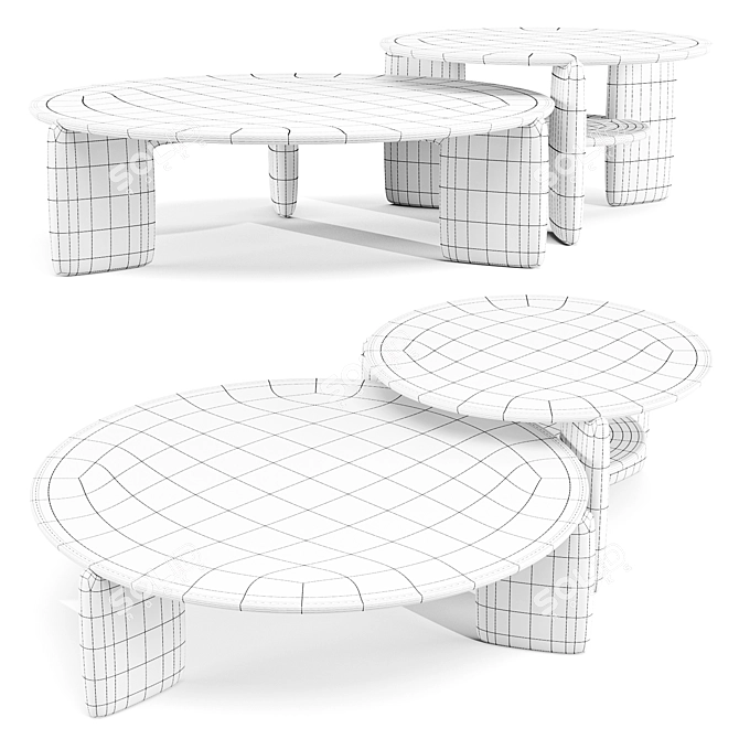 Minimalist Ink-Inspired Coffee Table 3D model image 2