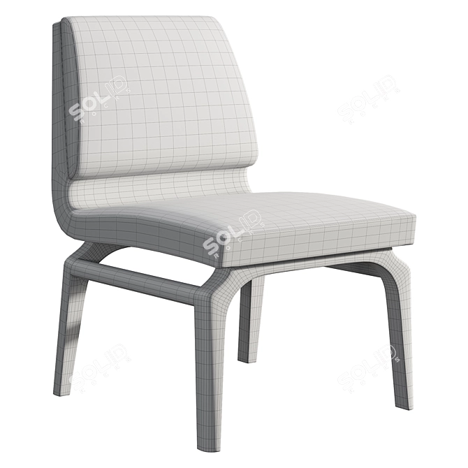 Modern History Inspired Armless Dining Chair 3D model image 4