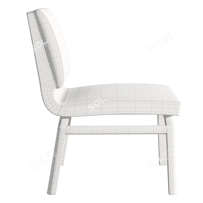 Modern History Inspired Armless Dining Chair 3D model image 5