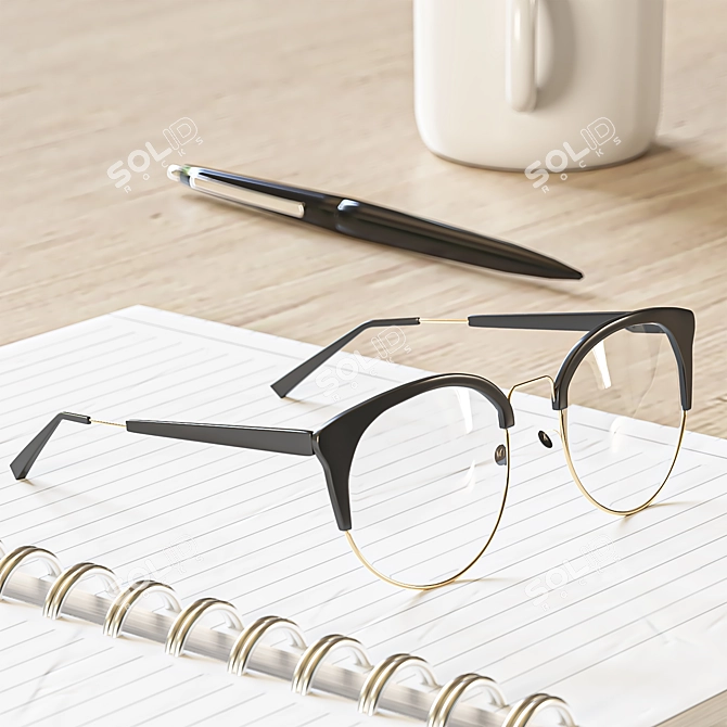 Elegant Oval Conference Table 3D model image 5