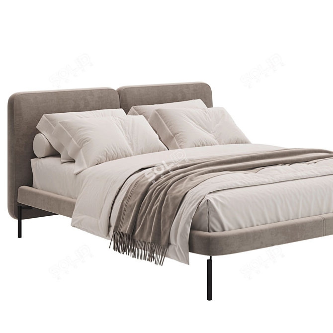 Bolzan Letti FEEL3 Modern Bed 3D model image 2