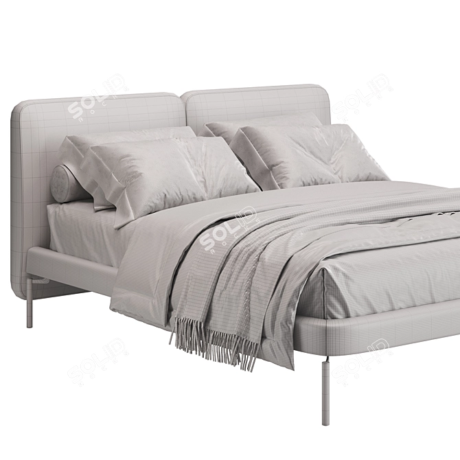 Bolzan Letti FEEL3 Modern Bed 3D model image 3