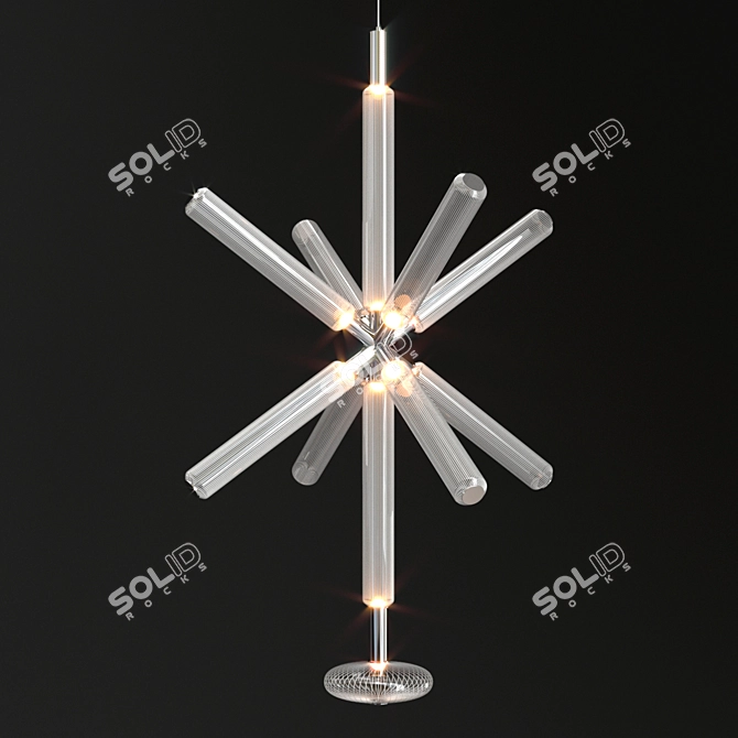 Modern Illuminated Cipher Pendant Light 3D model image 3