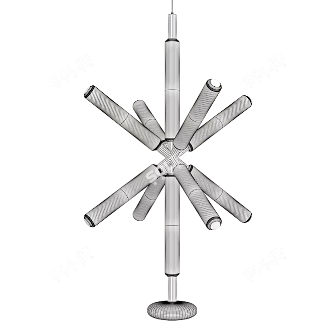 Modern Illuminated Cipher Pendant Light 3D model image 5