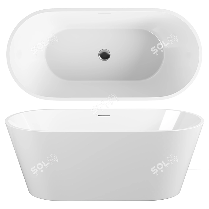 Sleek Abber AB9320-1.6 Acrylic Bathtub 3D model image 1