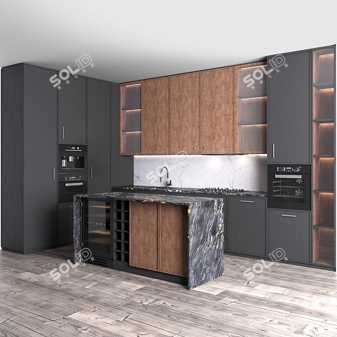 Customizable Neo Kitchen Set 3D model image 2