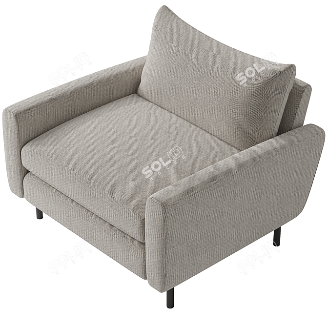 Eco-Weave Grey Loveseat Russo 3D model image 1