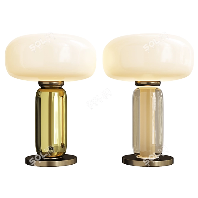 Mid-Century Modern Brass Lamp 3D model image 1