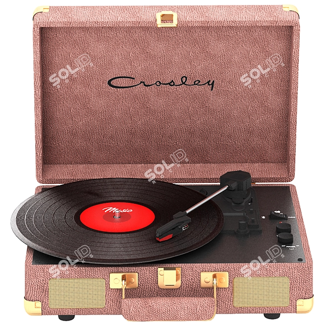 Vintage-Inspired Crosley Record Player 3D model image 1