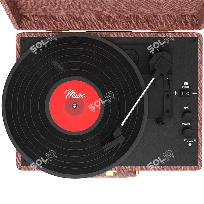 Vintage-Inspired Crosley Record Player 3D model image 4