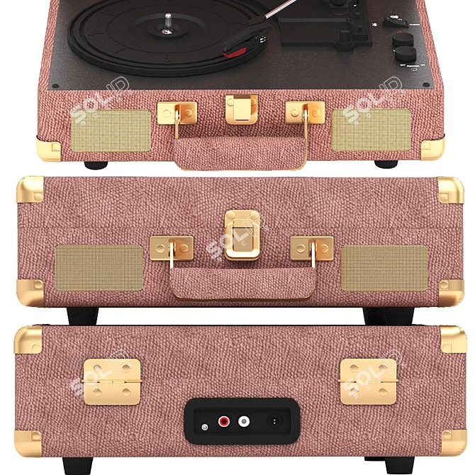 Vintage-Inspired Crosley Record Player 3D model image 5