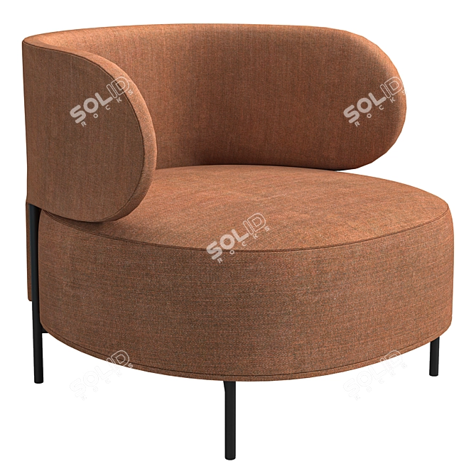 Modern Fabric Lounge Armchair Design 3D model image 2