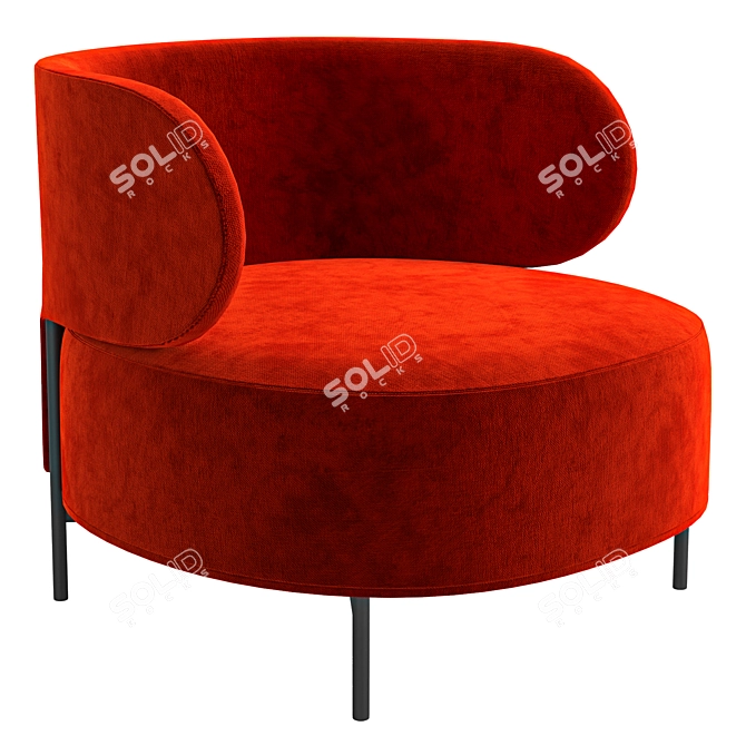 Modern Fabric Lounge Armchair Design 3D model image 3