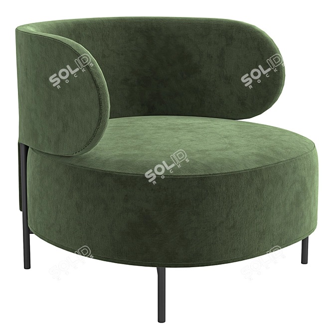 Modern Fabric Lounge Armchair Design 3D model image 4