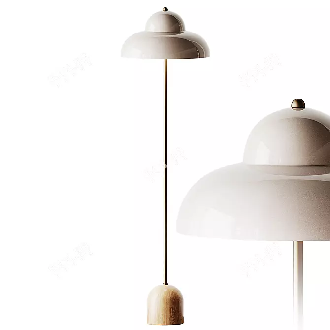 Pink Wood Metal Floor Lamp 3D model image 1
