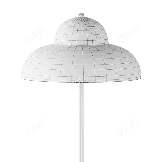Pink Wood Metal Floor Lamp 3D model image 4